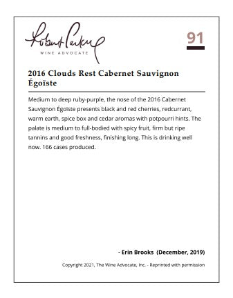 2016 ÉGOÏSTE Reserve Cabernet Sauvignon, Fountaingrove District - Score: 91